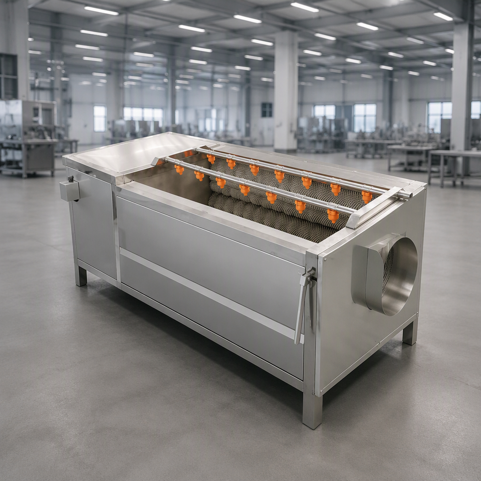 Vege Planting Machine Heavy Duty Food Grade Stainless Steel Roller Brush Washer ...