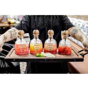 Bottiglie di Tequila in Plastica Trasparente Personalizzabili con Logo, Lavabili in Lavastoviglie, Portatili, 12oz 375ml, per France Ocean 5 Arco Globus - Product Image 2