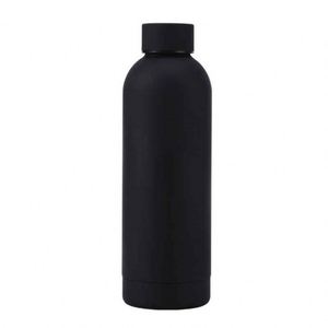 Minimalist Stainless Steel Vacuum Tumbler Double Wall Insulated Travel <b>Bottle</b> Gray Round Design - Product Image 2