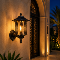 Lámpara de Pared Decorativa para Exteriores con Pantalla de Eslabones de Cadena para Iluminación de Jardín de Villa