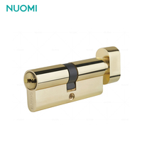 NUOMI Poignée cylindrique à profil standard européen Serrure de porte en alliage de zinc et laiton Cylindre de serrure de porte à mortaise avec clés Accessoires de porte