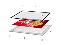 Cadre d'affichage LED RGB en acrylique ultra-mince sans cadre, éclairage cristallin, simple face, pour affiches A1 A3, couleur LED