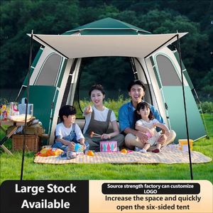 Carpa Hexagonal Automática Plegable Portátil de Una Sola Capa Oxford Impermeable para 4 Estaciones, Protección Solar Gruesa, Familiar, para 1 o 2 Personas - Product Image 3