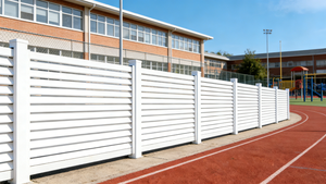 Clôture de confidentialité en aluminium, sécurité, noir, lattes plates, clôture en aluminium, persiennes transparentes, <span class=keywords><strong>vue</strong></span> sur la cour et le jardin - Product Image 4