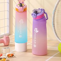 Bouteille d'eau éco-responsable aromatisée avec capsules de paille, technologie brevetée pour la gym, le cyclisme et la perte de poids