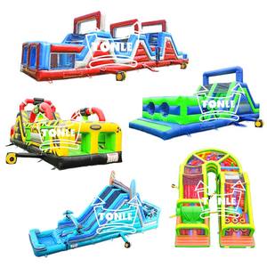 Thương mại giá rẻ dành cho người lớn và trẻ em trò chơi ngoài trời trở ngại Inflatable khóa học để bán - Product Image 1