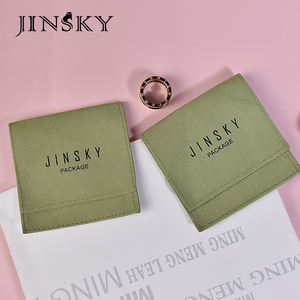Jinsky Custom Microfiber <b>Jewelry</b> Container Strap Embossed Logo Envelope Design Premium Microfiber Pouch for Your Valuable Pieces - Product Image 3