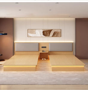 Juego de <span class=keywords><strong>Dormitorio</strong></span> de Lujo de Madera Maciza Moderna XINZHONGYE OEM, Marcos de Cama con Cajones de Almacenamiento y Cabecero para Apartamentos - Product Image 1