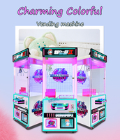 Machine à griffes à peluches colorée à succès, machine de jeu à pièces pour prix et cadeaux, adorable poupée à vendre