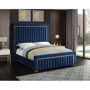 अनुकूलित उच्च गुणवत्ता राजा डबल आकार असबाबवाला बिस्तर डिजाइन के लिए घर