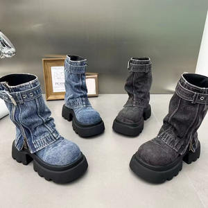 Botas de nieve nuevas para mujer, otoño/primavera invierno 2026, con forro de piel sintética, suela de goma, tacón grueso, aumento de altura, cálidas - Product Image 3