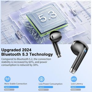 Tai nghe không dây <span class=keywords><strong>Bluetooth</strong></span> mới, trực tiếp từ nhà máy, đèn LED hiển thị pin, thời lượng pin siêu dài, không chống ồn, dành cho chơi game - Product Image 3