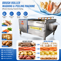 Machine de lavage et de nettoyage commerciale 600-800 kg/h pour manioc, tapioca, pommes de terre, gingembre et légumes racineux, avec brosse à rouleaux