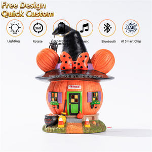 Decoración para Fiesta <span class=keywords><strong>de</strong></span> Halloween, Casa <span class=keywords><strong>de</strong></span> Calabazas <span class=keywords><strong>de</strong></span> <span class=keywords><strong>Minnie</strong></span>, Figura <span class=keywords><strong>de</strong></span> Resina, Adorno Espeluznante para Casa Embrujada, Bar y Escritorio - Product Image 2