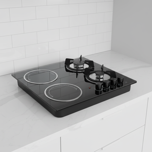 Table de cuisson multifonction intégrée à deux brûleurs gaz et deux plaques électriques, avec une efficacité énergétique de classe A, pour usage hôtelier et domestique - Product Image 6