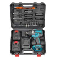 Clé à chocs électrique professionnelle sans balais 21V, kit DIY avec embout 1/2, couple 700N, comprend forets, douilles et 2 batteries, livraison rapide