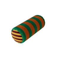 Longs oreillers ronds coussins à rayures rétro oreiller décoratif en velours coloré pour canapé literie décoration de la maison
