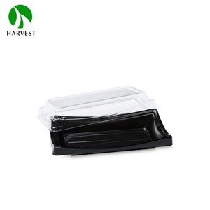 Sushi Restaurant Food Grade PET Plastic Disposable Take Out Food Sushi Togo Packaging Tray