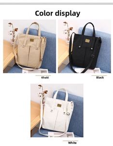 Factory Custom Large Capacity Fashion <b>Canvas</b> <b>Tote</b> Crossbody Shopping Bag, OEM Premium Blank for Heat Transfer Printing - Product Image 3