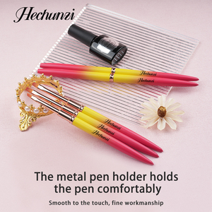 Juego de Pinceles para Uñas de Pelo Sintético Ecológico, Pincel para Arte de Uñas con Punta Metálica Degradada y Virola Ondulada - Product Image 5