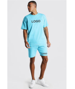 Conjunto de Dos Piezas de Verano 2026 con Tu Diseño, Camiseta Azul Cielo para Hombre y Mujer en 50 Colores con Pantalones Cortos a Juego - Product Image 6