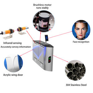 Vente chaude, fabricant de tourniquets de sécurité à haute sécurité en acier inoxydable anti-tailgating, à entraînement sans balais, avec contrôle d'accès NFC, pour gymnase, porte à battants - Product Image 3