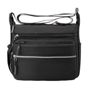 Hot Sale Men's Black Square Satchel Business-Style <b>Waterproof</b> and Wear-Resistant Nylon <b>Crossbody</b> Shoulder <b>Bag</b> - Product Image 1