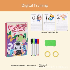 Livre d'entraînement <span class=keywords><strong>à</strong></span> la maîtrise du stylo Montessori pour la maternelle, cartes postales de peinture éducatives, lignes simples, graffiti effaçables - Product Image 5