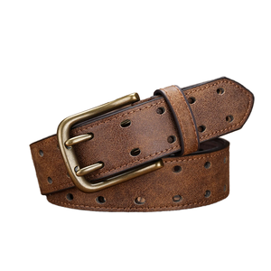 Ceintures professionnelles vintage en cuir PU pour hommes, boucle en alliage, largeur 3,8 cm, longueur 120 cm, couleur et logo personnalisables, cadeaux d'affaires - Product Image 1