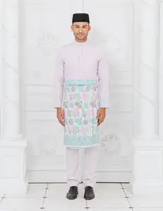 SIPO Baju Raya粉色穆斯林马来西亚男子现代男子Butang Baju Melayu Lelaki高级定制Baju Melayu按钮