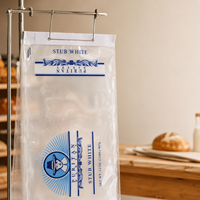 Sacs à pain en LDPE transparents robustes avec fermeture à clip, sacs en plastique de qualité alimentaire refermables avec soufflet de fond pour usage commercial