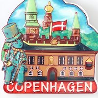Imán de Resina Personalizado del Canal Nyhavn de Copenhague, Dinamarca, Recuerdo de Nyhavn, Imán Vibrante para Refrigerador, Decoración para el Hogar con Vista al Mar