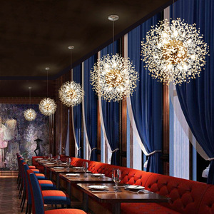 Jacksun lớn vàng Led pha lê Đèn chùm bồ công anh 16-đèn pháo hoa ánh sáng mặt dây chuyền cho hành lang phòng khách phòng ngủ - Product Image 3