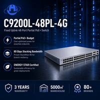 Commutateur d'entreprise d'entrée de gamme StackWise-80 à 48 ports PoE+ partiel 4x1G avec uplink fixe, modèle C9200L-48PL-4G, pour réseaux professionnels en gros