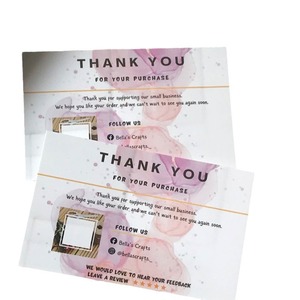 Cartes de remerciement simples de style INS en anglais, papier couché 300g, impression offset, <span class=keywords><strong>service</strong></span> après-vente, impression de commentaires - Product Image 5