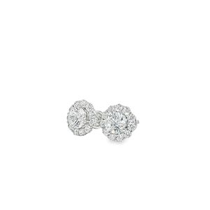 18K Gold Hand Set Cultured Diamond Halo Drop Earring Setting Fine Jewelry Making Luxury Geometric <b>Gift</b> - Product Image 3