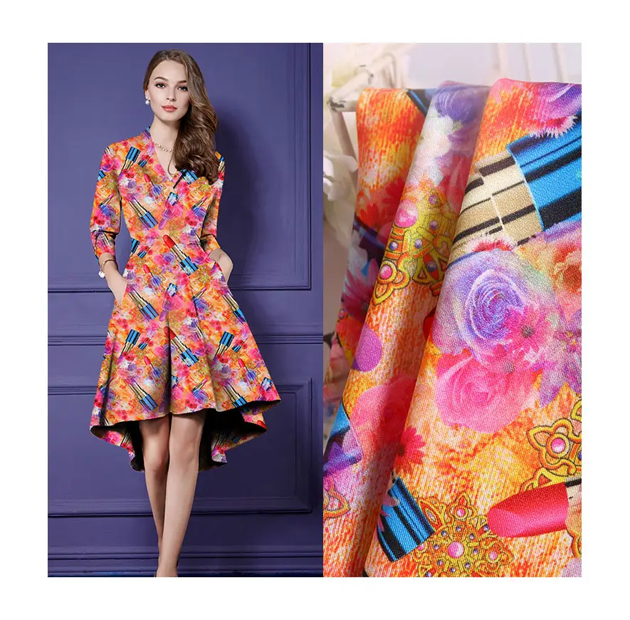 Fabric Cotton Linen NO MOQ New Design Weaving Printed Organic 100% Linen Cotton Fabric Dress