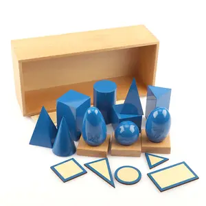 SE008 几何固体站在游戏为儿童木制玩具蒙台梭利教育玩具