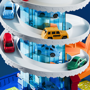 Rascacielos multifunción City Adventure Toy Tobogán eléctrico Pistas <span class=keywords><strong>de</strong></span> estacionamiento <span class=keywords><strong>de</strong></span> automóviles Slot <span class=keywords><strong>Juegos</strong></span> <span class=keywords><strong>de</strong></span> mesa para niños Diversión educativa Plástico - Product Image 3