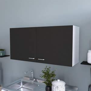 Gabinete de pared rectangular de 2 puertas DB Carbon Espresso para almacenamiento de cocina - Product Image 1
