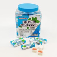 Goma de Mascar Súper Fresca con Sabor a Frutas Mixtas y Menta, en Forma de Almohada, Rellena de Gelatina en Botella