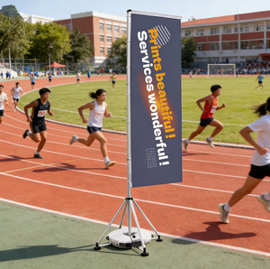 Drapeau personnalisé en tissu durable avec logo sur mesure pour événements, motif fleur de prunier, de la fabrique Da Niu, pour l'activation de marque - Product Image 1