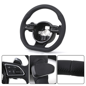 <span class=keywords><strong>Volant</strong></span> en cuir perforé à fond plat de style RS <span class=keywords><strong>SLine</strong></span> personnalisé pour A3 A4 B7 A6 C7 R8 RS3 A7 RS5 RS6 A8 Q5 Q8 - Product Image 4