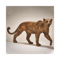 Statues d'animaux modernes en métal, décor de jardin extérieur, Sculpture de taille réelle en Bronze, Sculpture de léopard et de tronc d'arbre