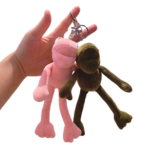 Funny Frog Soft Stuffed Animal Toys Kawaii Plush Keychain Ring Portable Key Holder Pendant Pluff Cartoon Rings Keychain