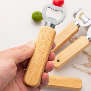 Abridor de Botellas de Acero Inoxidable con Mango de Madera y Logotipo Personalizado al por Mayor para Cerveza y Vino, Modelo <span class=keywords><strong>HAPPYWAY</strong></span> DD05, Apto para Lavavajillas - Product Image 1