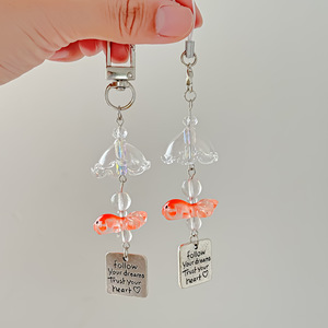 Liontin lonceng angin ikan mas kustom rantai telepon pribadi lucu ransel ornamen gantung mobil lanyard Promosi - Product Image 1