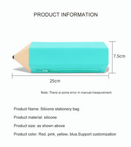 Estuche para Lápices al por Mayor de Gran Capacidad, Estuche de Silicona Vertical para Material Escolar, Bolsas para Lápices con Cremallera - Product Image 2