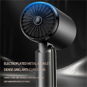 Sèche-cheveux professionnel LEXIA 1800W ionique sans pales à grande vitesse pour salon et hôtel, avec contrôle intelligent de la température et concentrateur à faible niveau sonore - Product Image 2