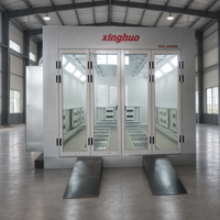 Cabines de peinture professionnelles abordables au gaz naturel 46 kW pour voitures 80 ° Cabine de peinture automobile professionnelle avec ventilateur turbo européen et four de séchage
